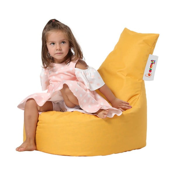Жълт детски чувал за сядане Baton - Floriane Garden-image-1