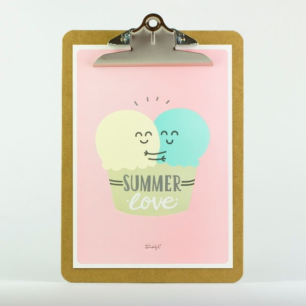 Plakát s deskami s klipsem Mr. Wonderful Summer love