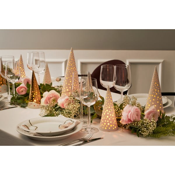 Бял коледен свещник, изработен от костен порцелан, височина 30 cm Nobili - Kähler Design-image-1