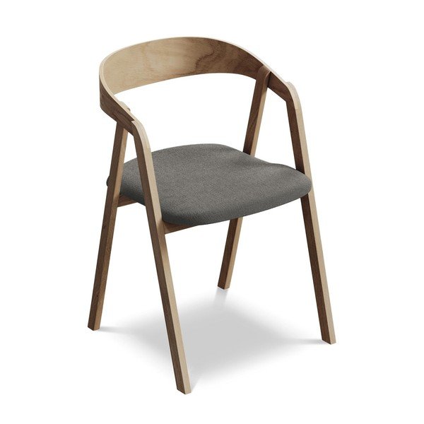 Сив трапезен стол от масивна дървесина Erika – Makamii