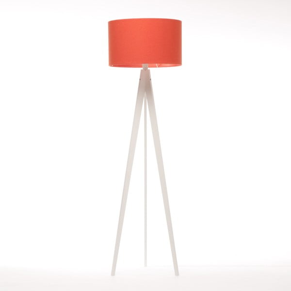 Červená stojací lampa Artist, bílá lakovaná bříza, 150 cm