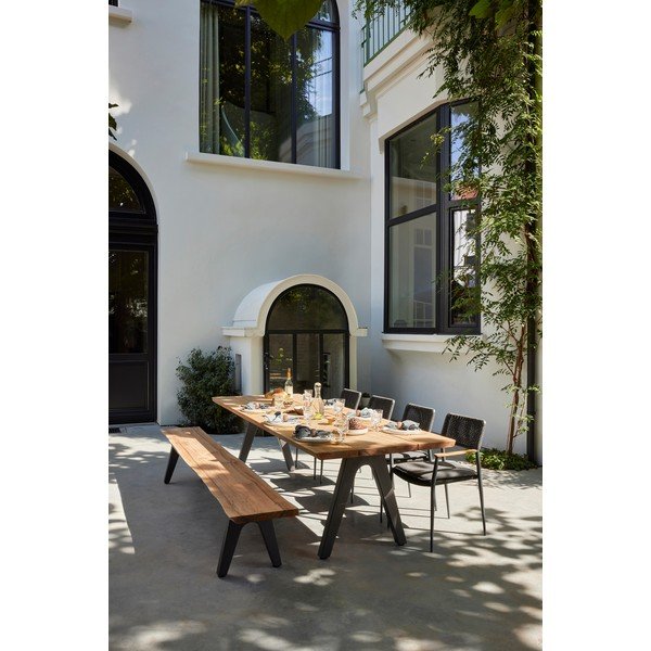 Черна/естествена градинска пейка Pure - Diphano-image-4