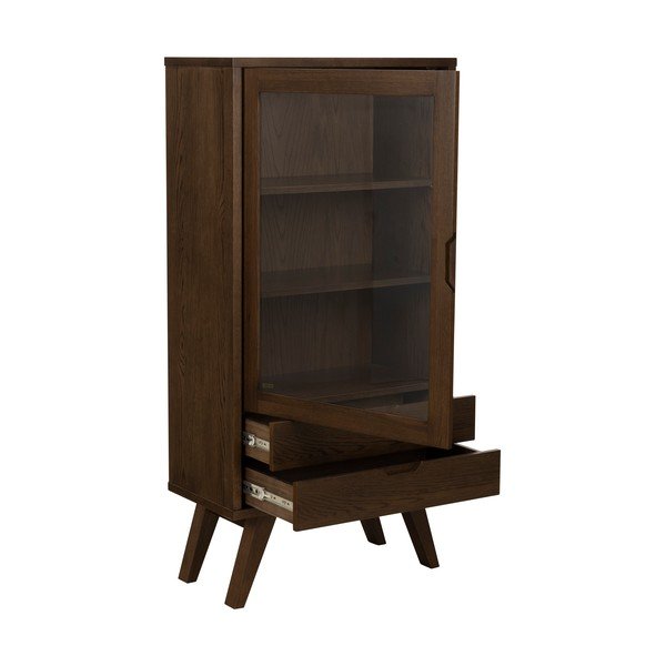 Кафява витрина от дъбов декор  72x145x36 cm A-Line – Actona-image-2