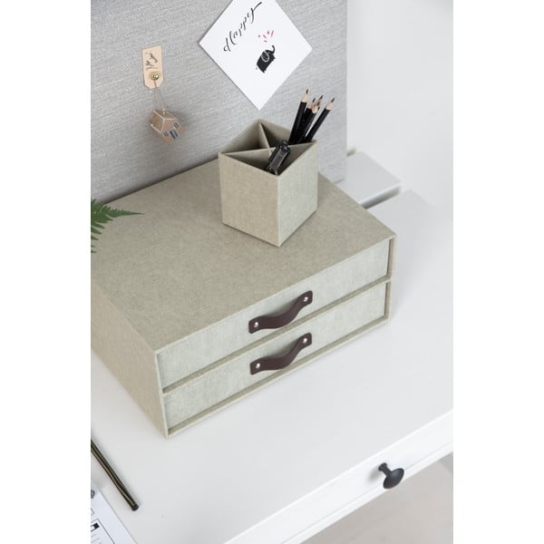 Бежова кутия за чекмеджета с 2 отделения Birger - Bigso Box of Sweden-image-1