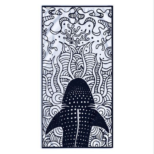 Тъмносиня плажна кърпа 90x180 cm Shark - DecoKing-image-2