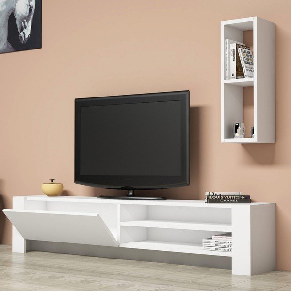 Бяла маса за телевизор Naz - Puqa Design-image-3