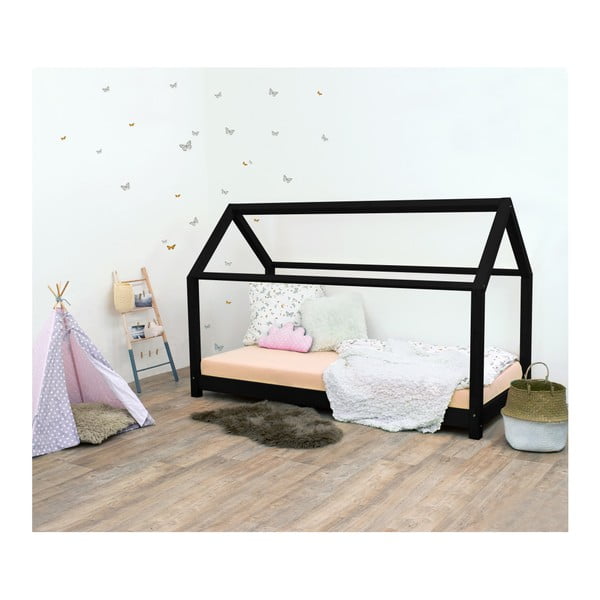 Černá dětská postel ze smrkového dřeva Benlemi Tery, 90 x 160 cm