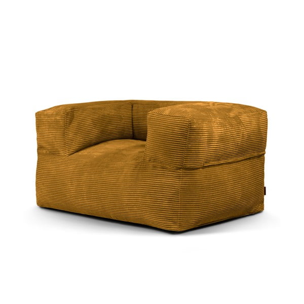 Пуф от рипсено кадифе в цвят горчица MooG – SLOWDOWN