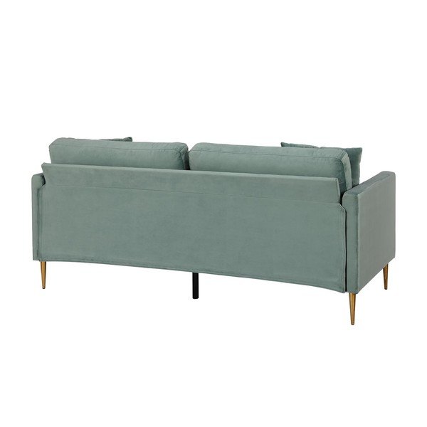 Тюркоазен кадифен диван 184 cm Highland – Støraa-image-3