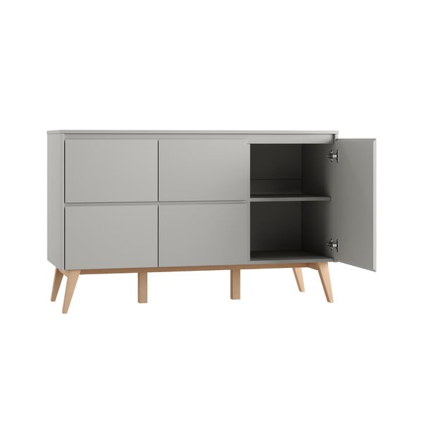 Сив нисък детски скрин 149x52,5 cm Swing - Pinio-image-3