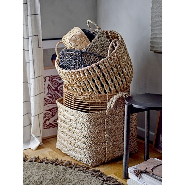 Кафяв вълнен кръгъл килим ø 110 cm Lenea - Bloomingville-image-1