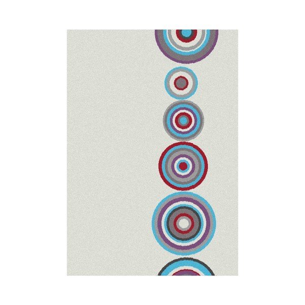 Bílý koberec Universal Boras Circles, 57 x 110 cm