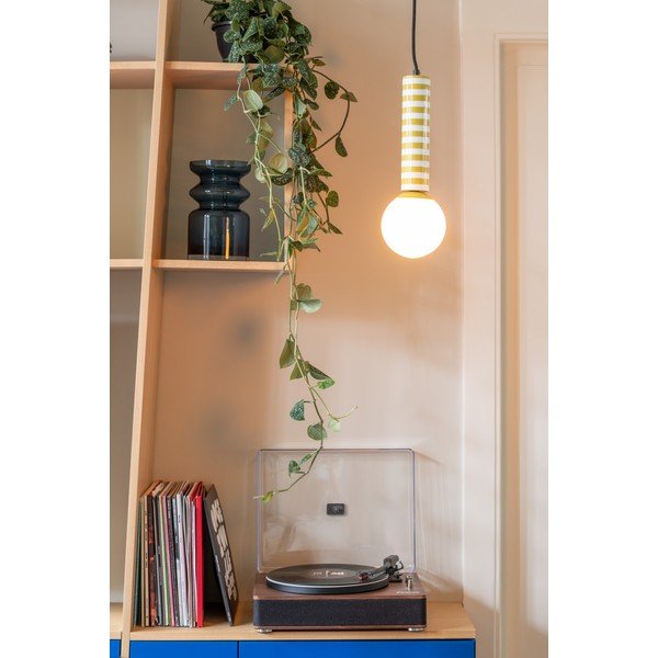 Жълто метално висящо осветително тяло ø 12 cm Rayado Retro – Leitmotiv-image-1