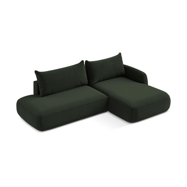 Тъмнозелен сгъваем ъглов диван (десен ъгъл) Hale – Makamii-image-2