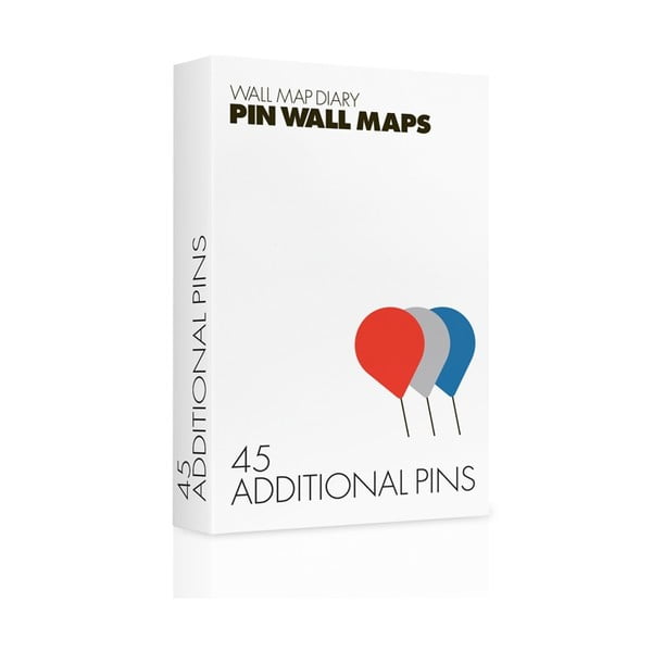 Náhradní špendlíky k mapě Pin World 45 ks, barevné