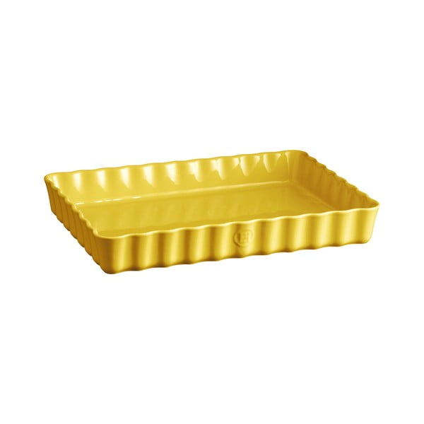 Жълта керамична форма за торта, 24 x 34 cm - Emile Henry