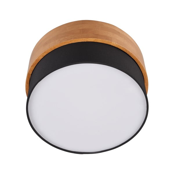 Черно и естествено осветително тяло за таван с текстилен абажур Seasons – Trio-image-2