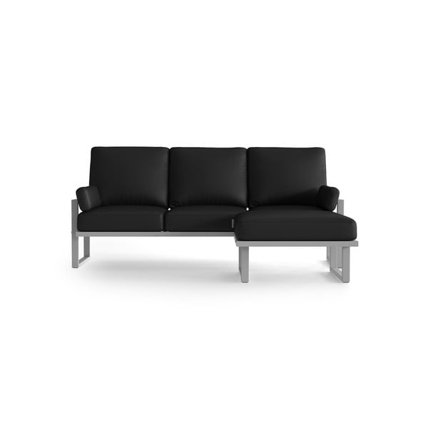 Антрацитно сив ъглов диван с подвижна подложка за крака и светли крака - Marie Claire Home