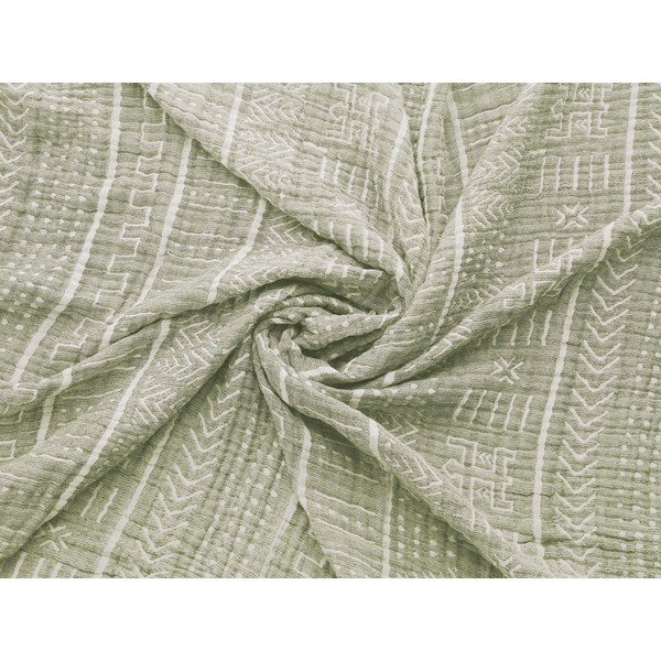 Зелена муселинова покривка за двойно легло 220x240 cm Etno - Mijolnir-image-1