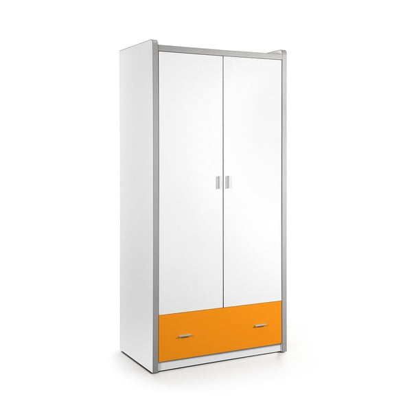 Бяло-оранжев гардероб , 202 x 96,5 cm Bonny - Vipack