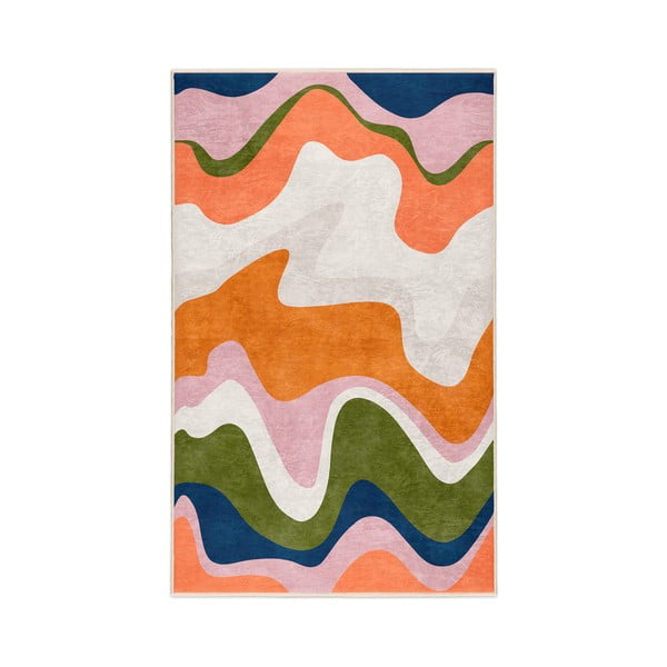 Оранжев килим подходящ за пране 60x100 cm Squiggly Orange – Mila Home
