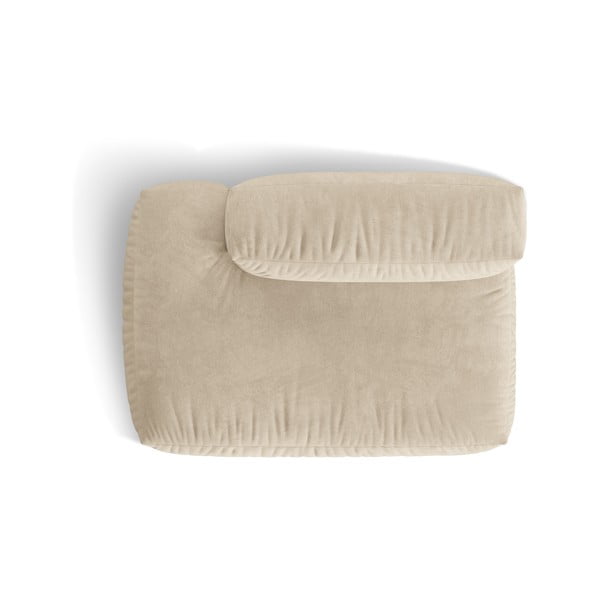 Бежов кадифен модул за диван (ляв ъгъл) Martina – Micadoni -image-3