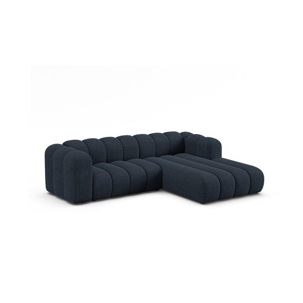 Тъмносин шенилов ъглов диван (десен ъгъл) Lupine – Micadoni -image-1