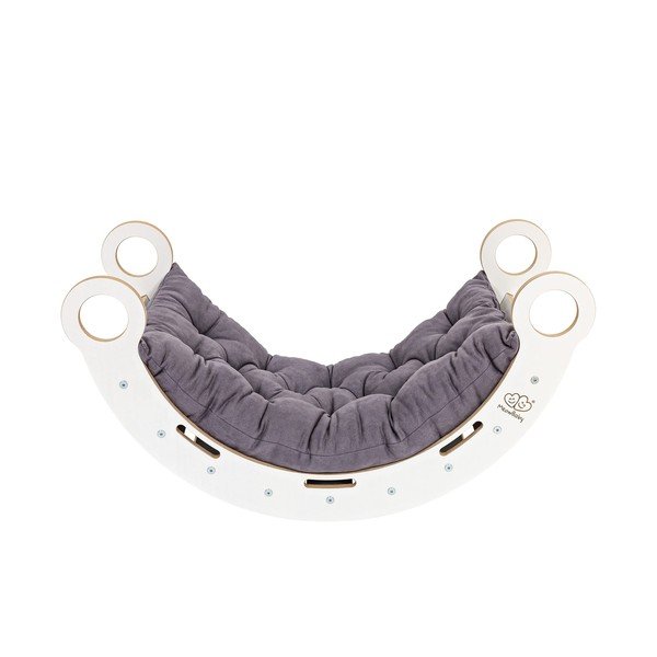 Бяла/сива люлка от масивен бор 39x75x38 cm Montessori – Meowbaby