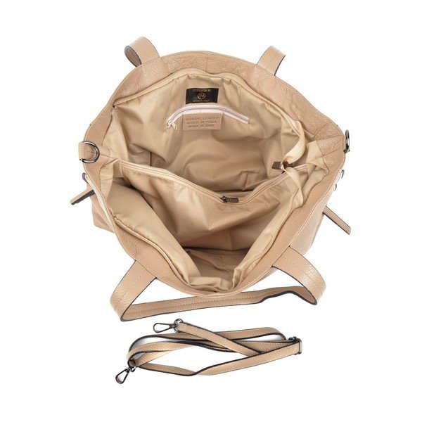 Бежова кожена чанта Stranger - Roberta M-image-1