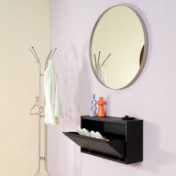 Черна метална накланяща се/висяща стойка за обувки 75x41x22 cm Billy – Spinder Design-image-1