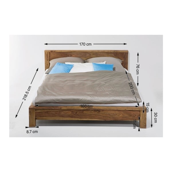 Postel z exotických dřevin Kare Design Authentico Bett, 160 x 200 cm-image-3