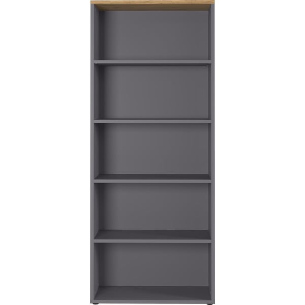 Дъбов шкаф за книги в цвят антрацит 80x197 cm Agenda - Germania