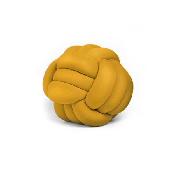 Декоративна възглавница "Горчично жълто възел", ⌀ 30 cm - Homemania