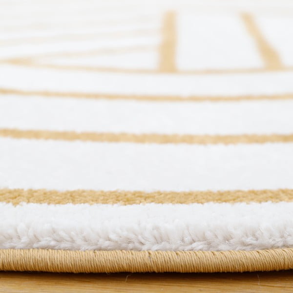 Килим в бяло и жълто, ø 110 cm Luisa - Nattiot-image-3
