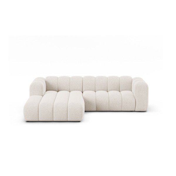 Кремав шенилов ъглов диван (ляв ъгъл) Lupine – Micadoni 