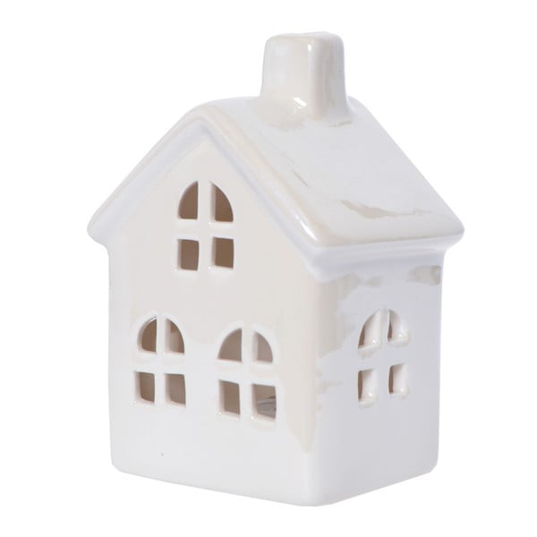 Бял керамичен свещник във формата на къща Maison Enniege, височина 11 cm - Ewax
