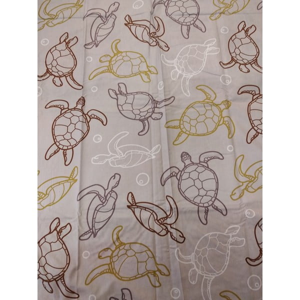 Бяло-кафяво единично  памучно детско спално бельо 140x200 cm Tortoise – Jerry Fabrics-image-1