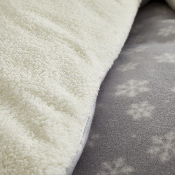 Сиво двойно спално бельо от шерпа 200x200 cm Cosy Snowman – Catherine Lansfield-image-4