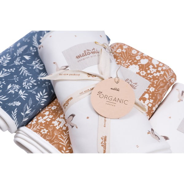 Тъмносиньо бебешко одеяло от органичен памук 110x140 cm Organic - Malomi Kids-image-2