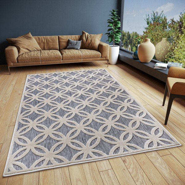 Сив килим 57x90 cm Iconic Circle - Hanse Home-image-1