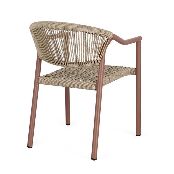 Червен /в естествен цвят метален градински стол Canarias – Bizzotto-image-4