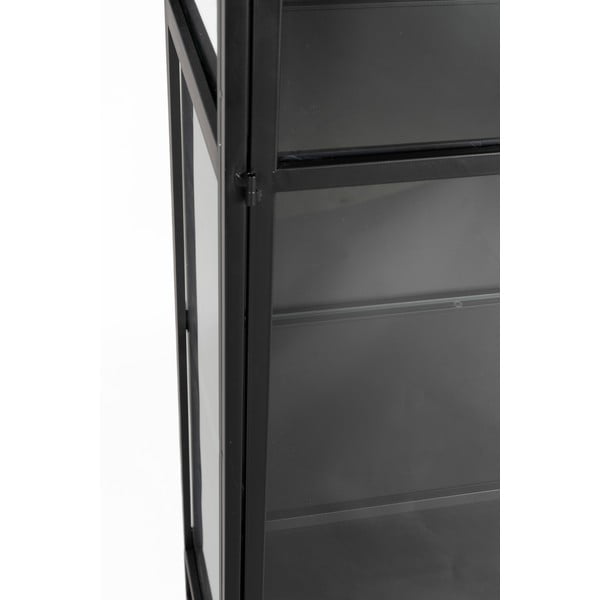 Черна метална витрина 70x170x35 cm Rob – White Label-image-4