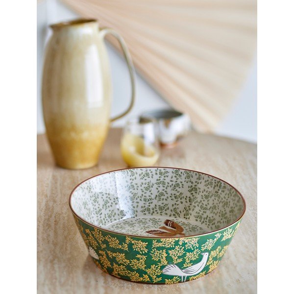 Зелена керамична купа ø 28 cm Hezha – Bloomingville-image-1