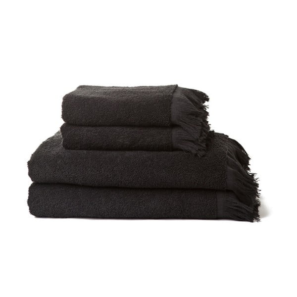 Комплект от 2 черни кърпи и 2 кърпи от чист памук Casa Di Bassi - Casa Di Bassi