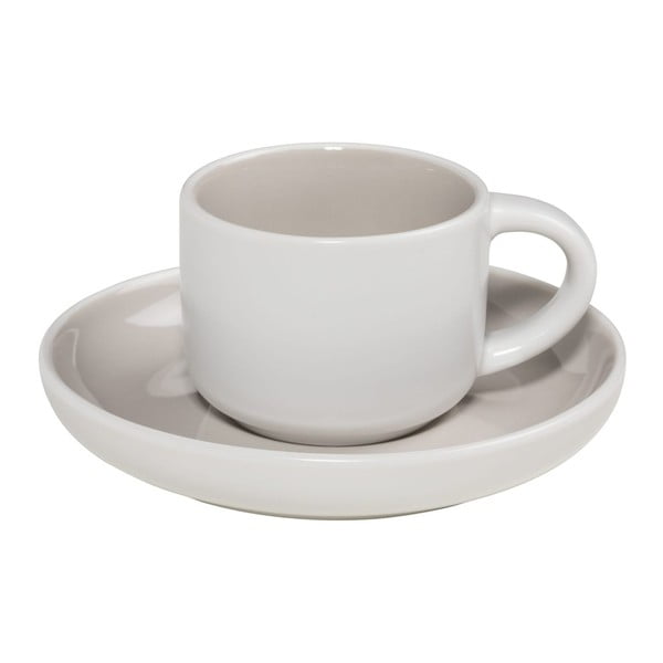 Чаша за еспресо от сив и бял порцелан с чинийка Tint, 100 ml - Maxwell & Williams