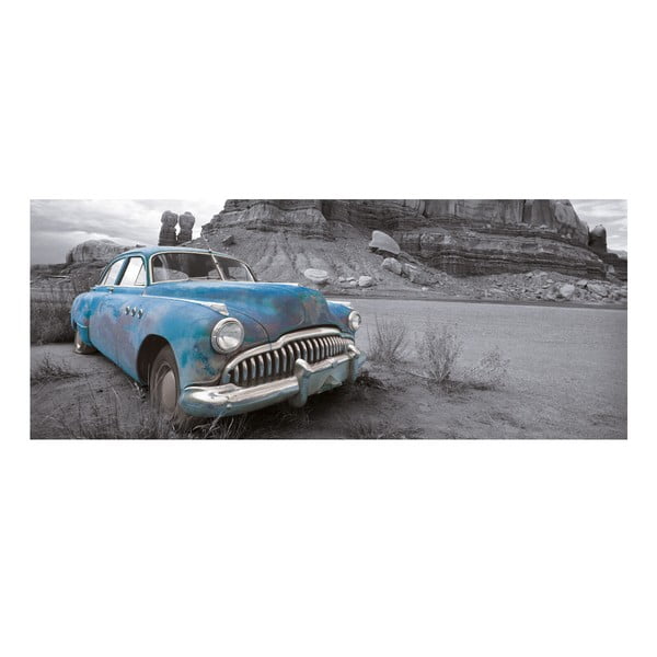 Картина на стъкло Стара кола, ръждясваща в пустинята 50x125 cm - Unknown