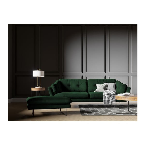 Зелен пуф с кадифена покривка Gravity - Windsor & Co Sofas-image-3