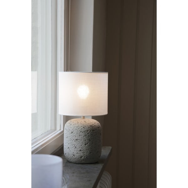 Сива настолна лампа с текстилен абажур (височина 33 cm) Montagna – Markslöjd-image-1