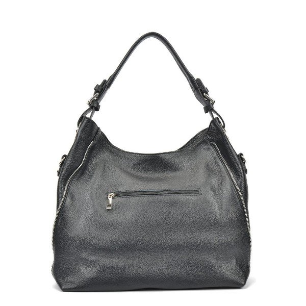 Черна кожена чанта Anna - Mangotti Bags-image-3