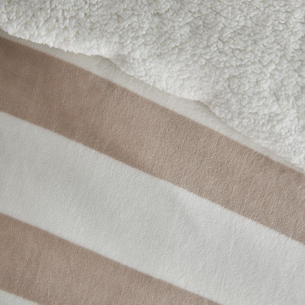 Единично  спално бельо от шерпа в естествен цвят 135x200 cm Cosy Sherpa Stripe – Catherine Lansfield-image-3